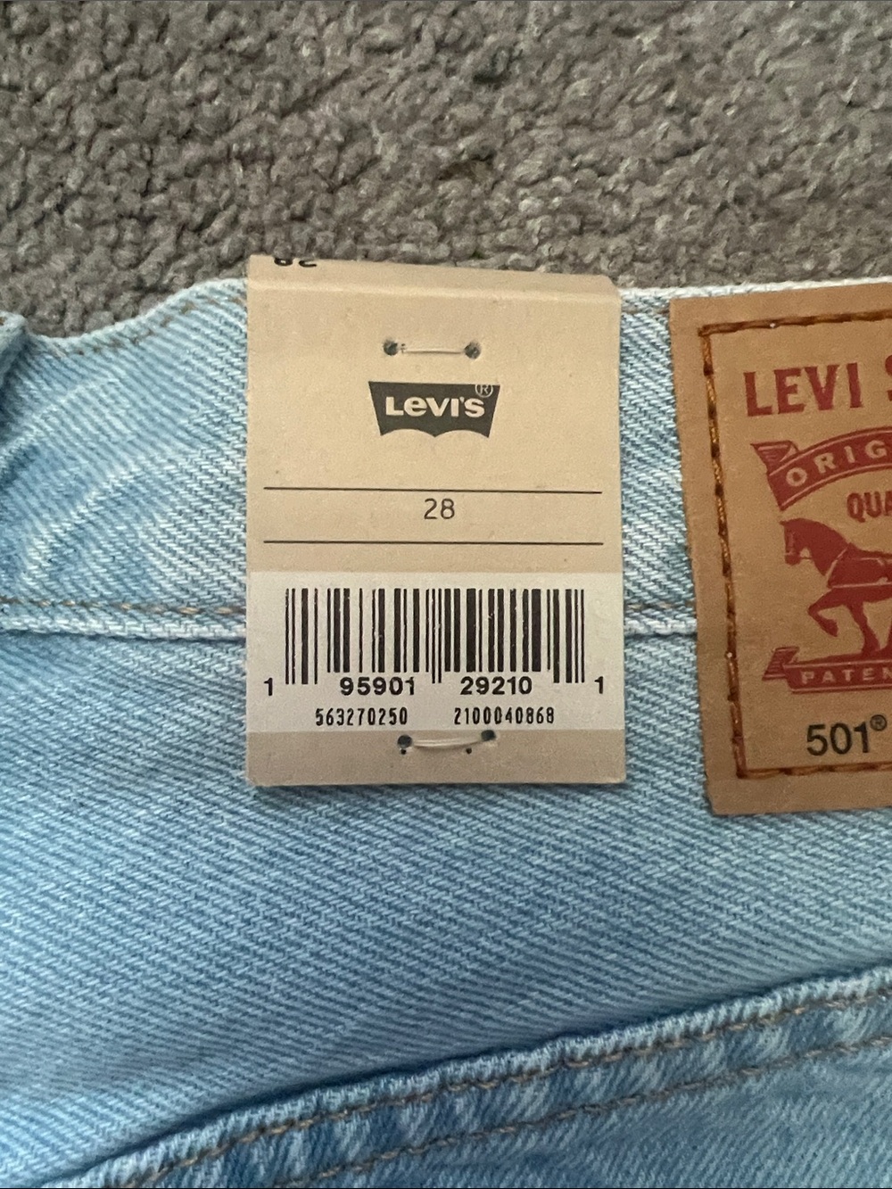 Levi's 501 Light Blue Distressed Denim Cutoff Shorts - Picture 2 of 4